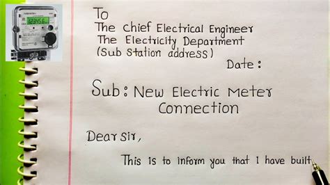Application For New Meter Connection Sample.